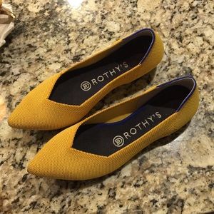 Rothy’s mustard yellow pointy toe